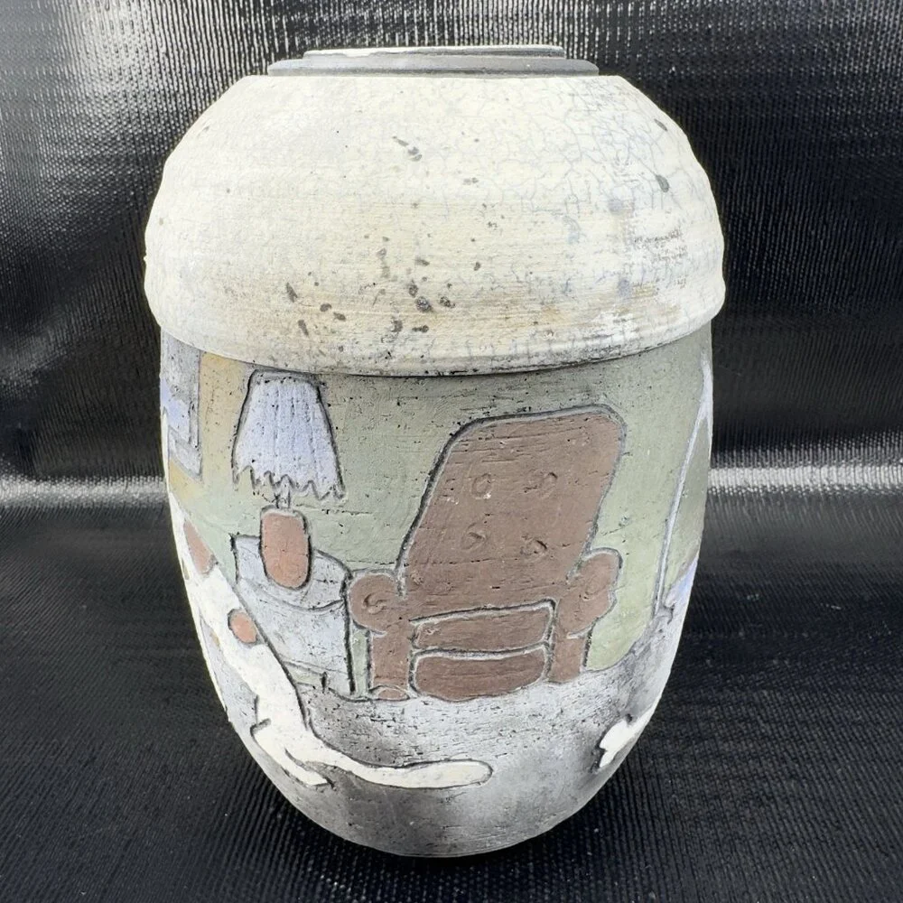 Raku Pottery vintage hand