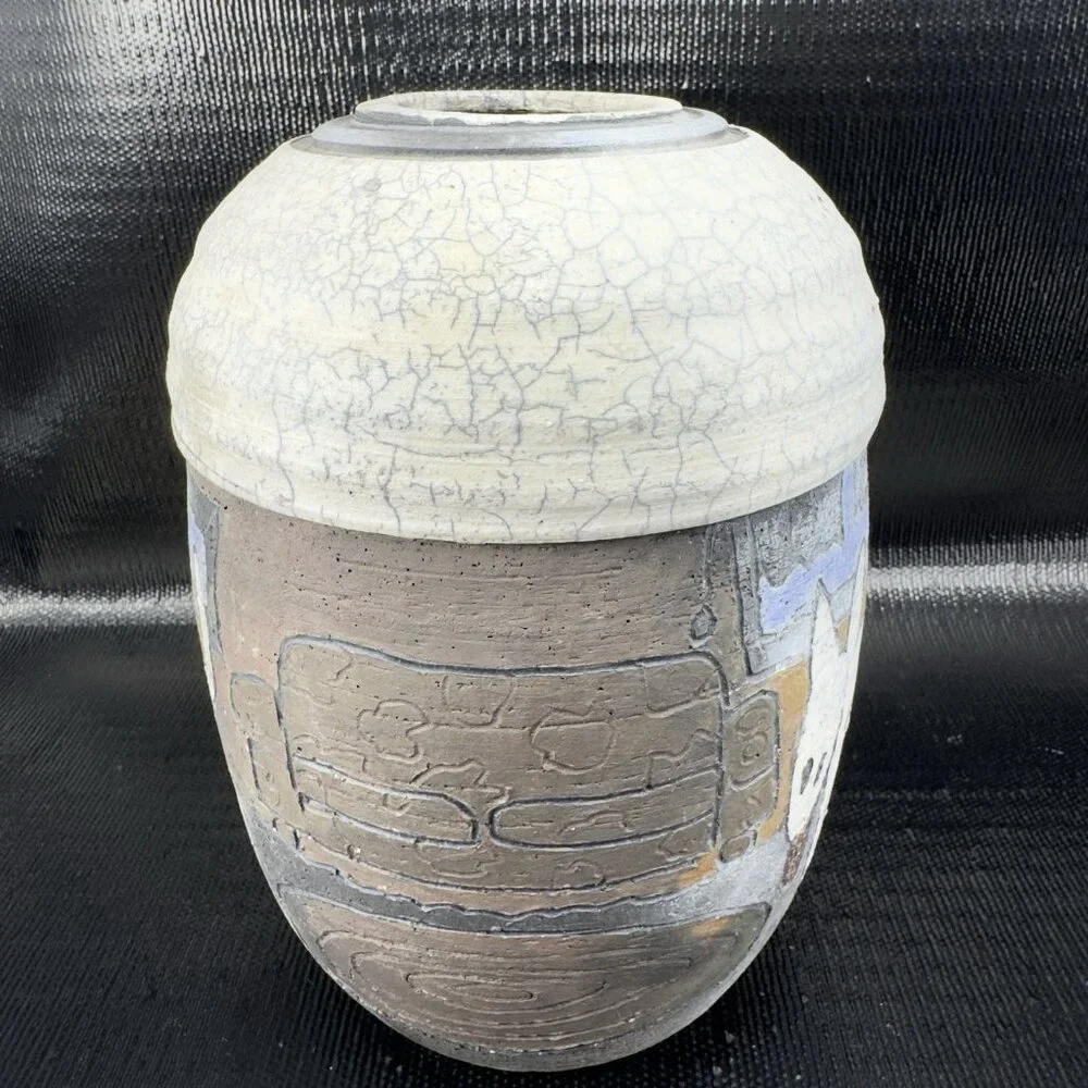 Raku Pottery vintage hand