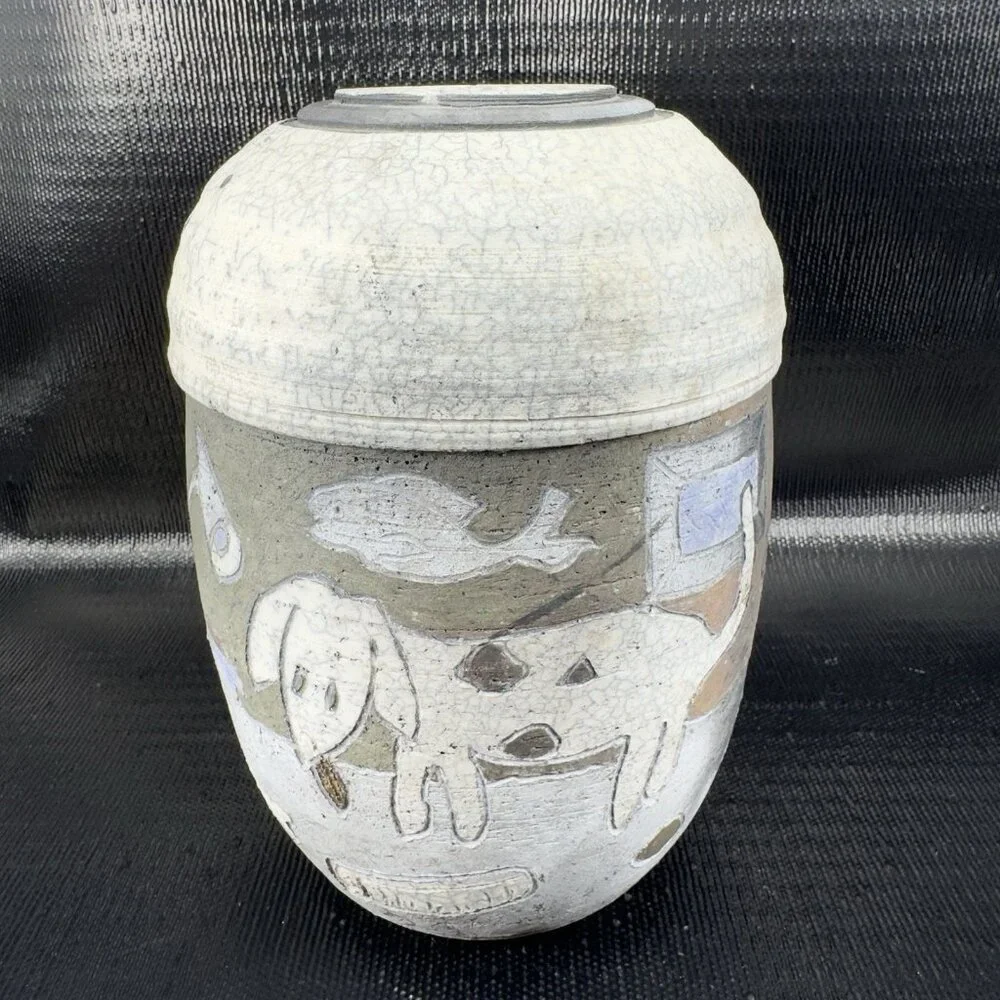 Raku Pottery vintage hand