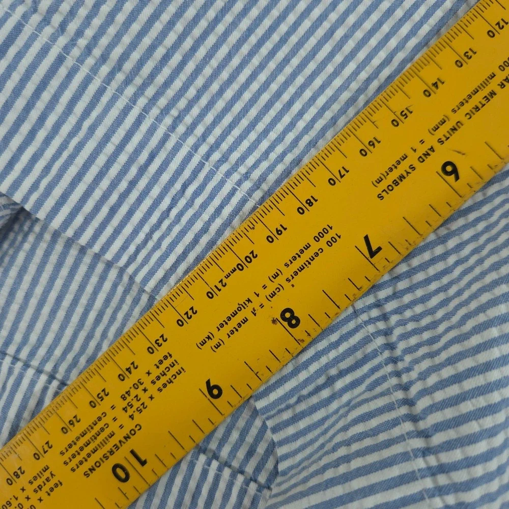 Polo Ralph Lauren Men's 34 Blue Striped Seersucker Chino Shorts Flat Front