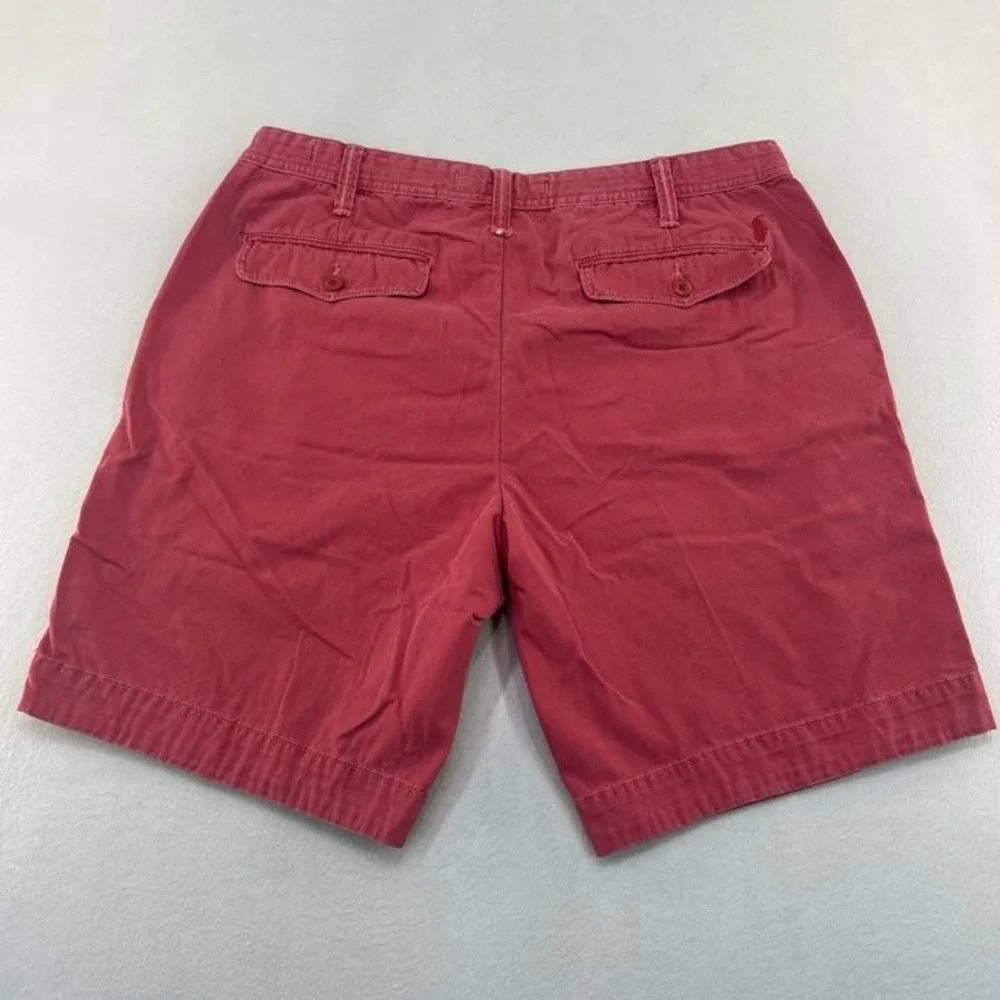 Polo Ralph Lauren Mens Relaxed Fit Chino Shorts Red Cotton Size 36