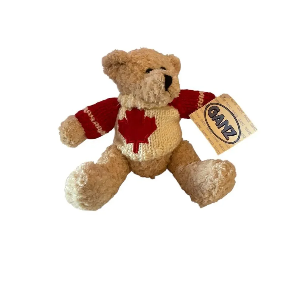 New Ganz Teddy Bear Plush 2000 Canada Flag Sweater Plush Stuffed Animal Toy 8