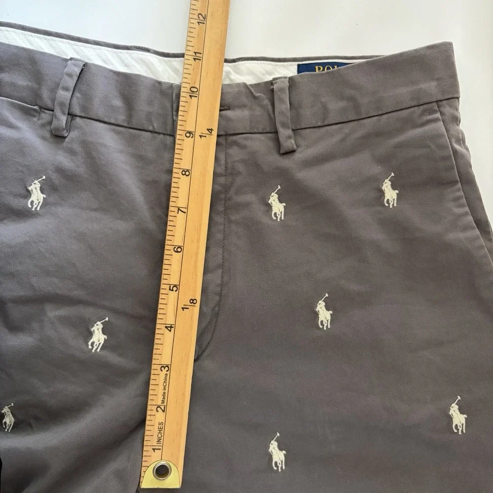 Polo Ralph Lauren Mens Pony Shorts Size 30 Gray AOP Preppy Stretch Classic 8