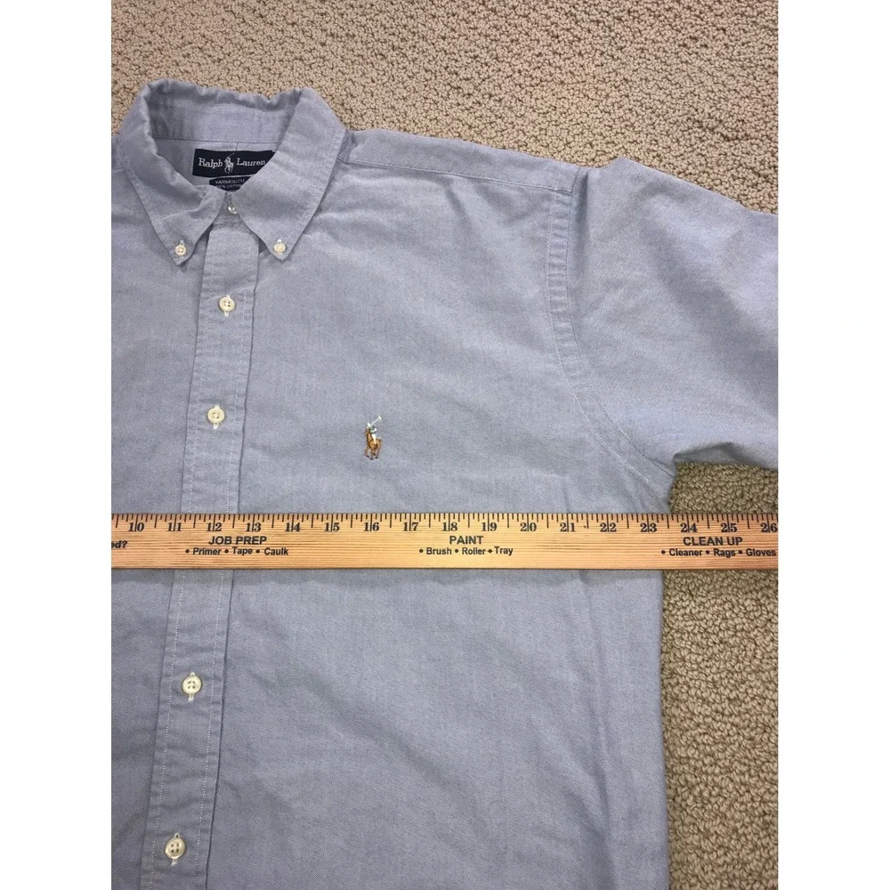 Polo Ralph Lauren Yarmouth Shirt Mens 17.5 33 Blue Oxford Button Down Cotton