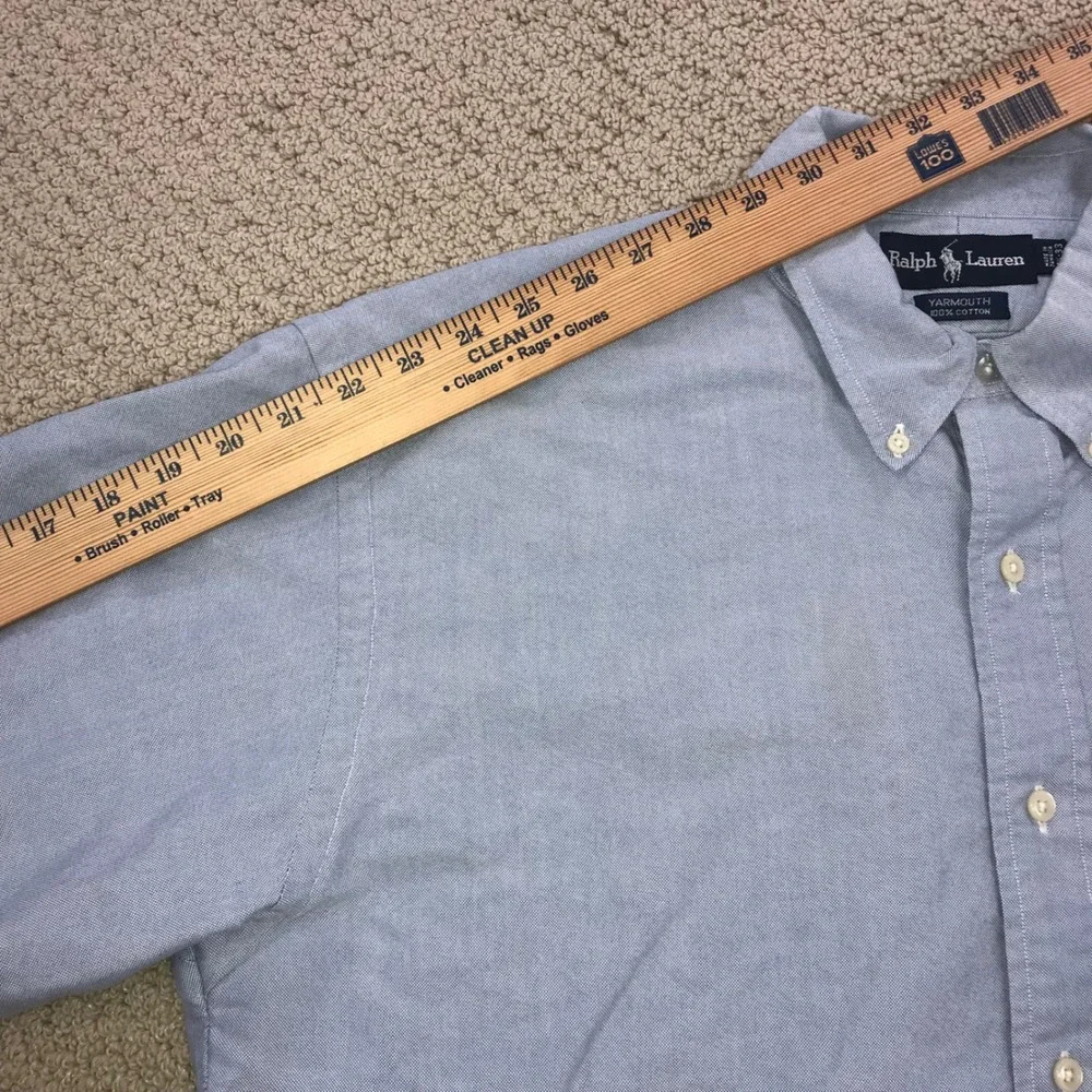 Polo Ralph Lauren Yarmouth Shirt Mens 17.5 33 Blue Oxford Button Down Cotton