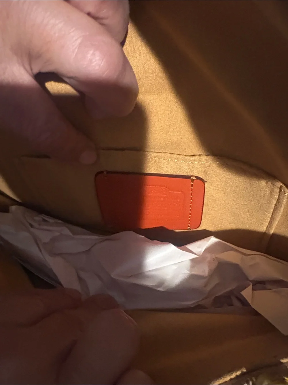 Coach Cream Pebbled Leather Clutch with Gold 'C' Accent