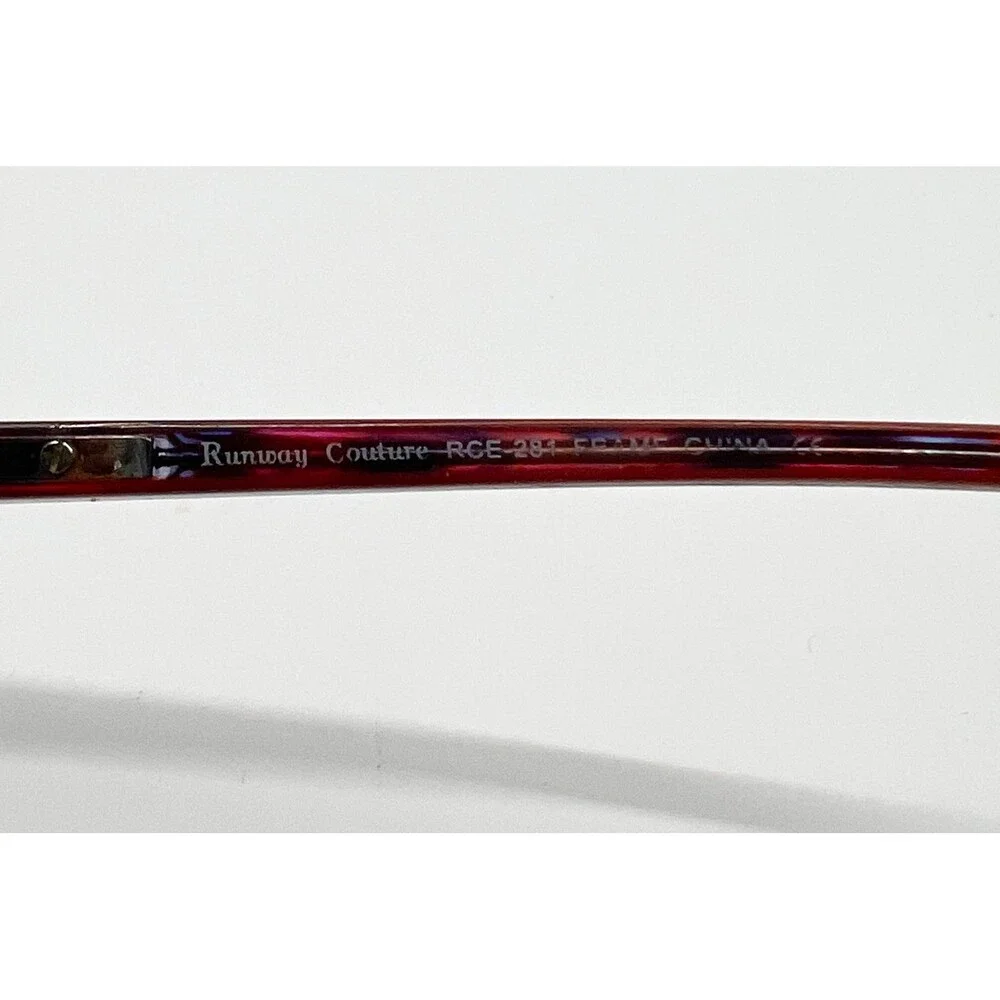 Runway Couture Eyeglasses Women Red Multi RCE-281 Full Rim Cat Eye 53-15-135