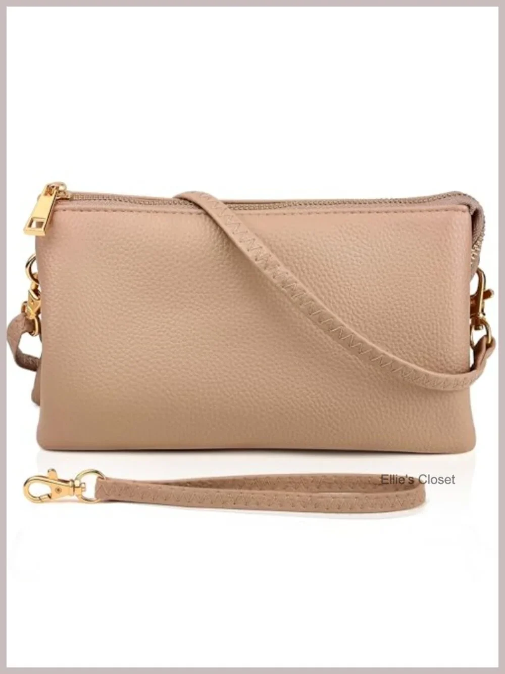 Vegan Leather Convertible Crossbody Wristlet Clutch