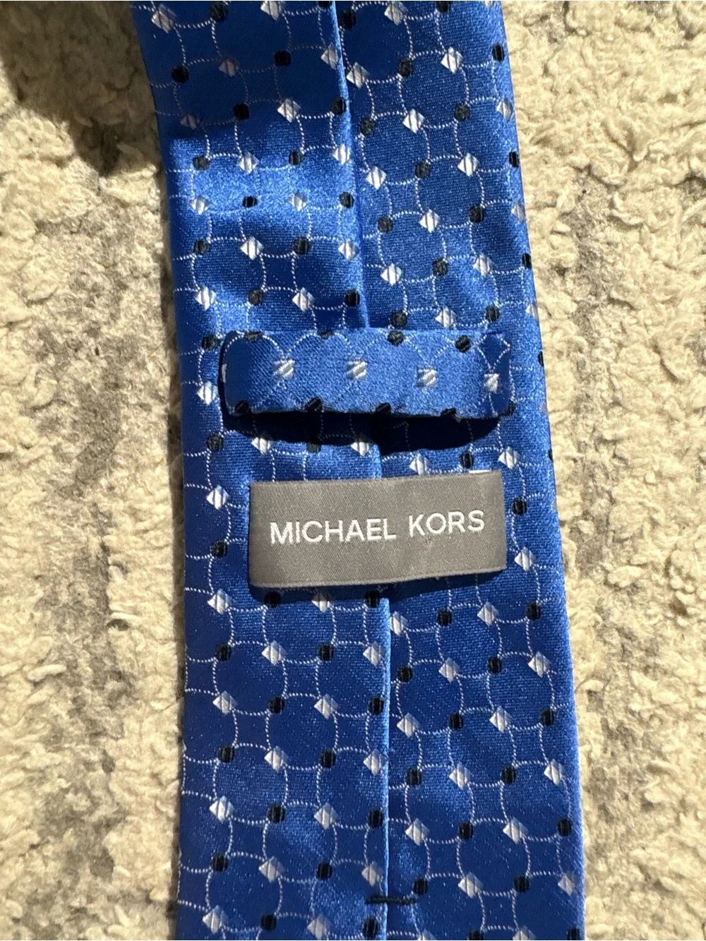 Michael kors blue white dot satin smart neck tie