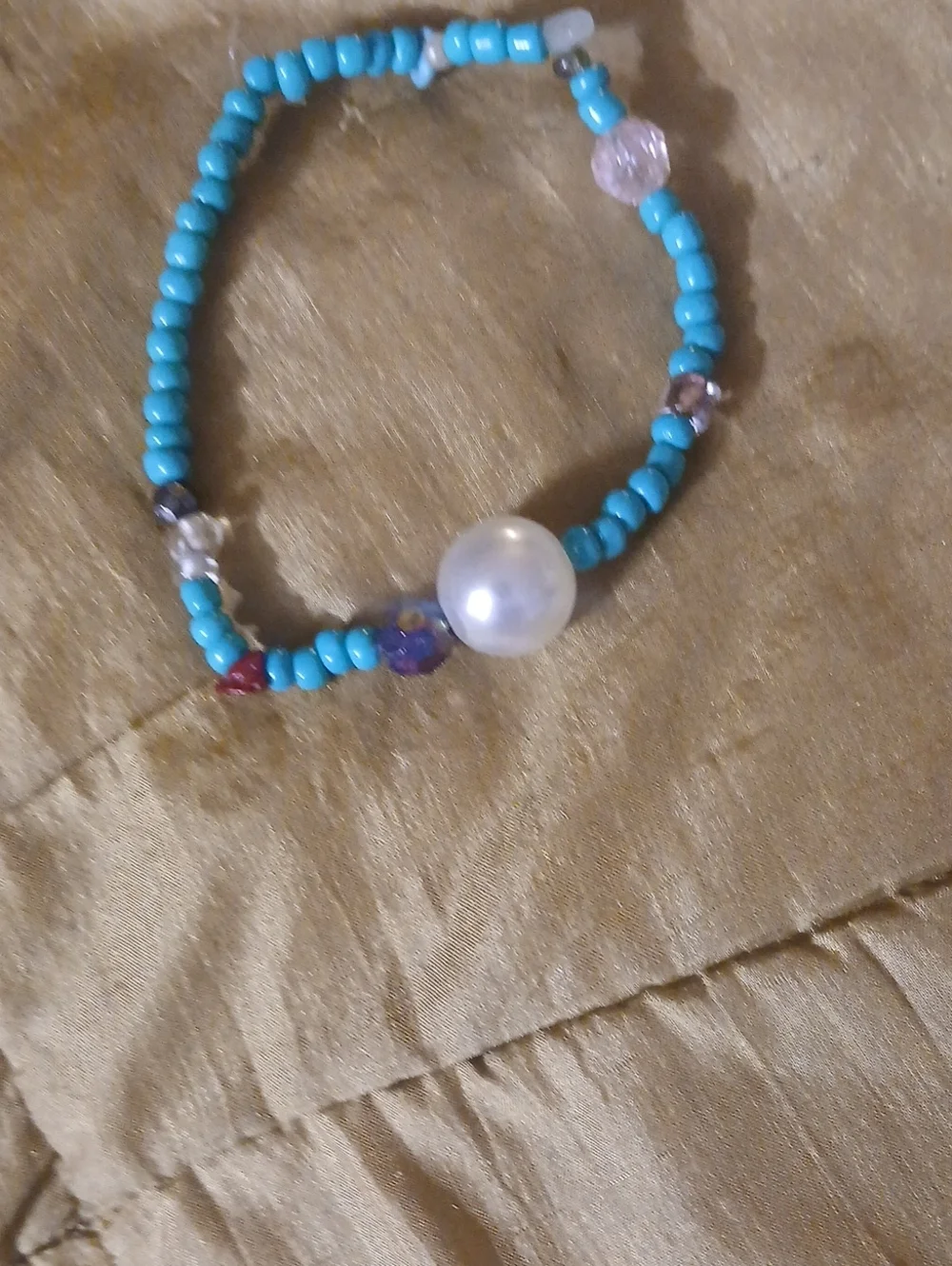 Turquoise Beaded Pearl Accent Bracelet - Women Jewelry Bracelets