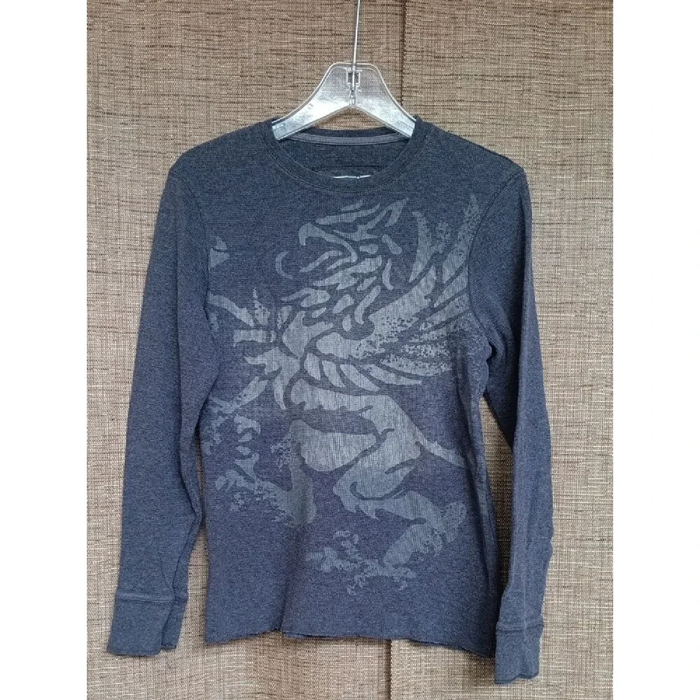 urban pipeline Heather Charcoal Black Graphic Cotton Thermal  Tee