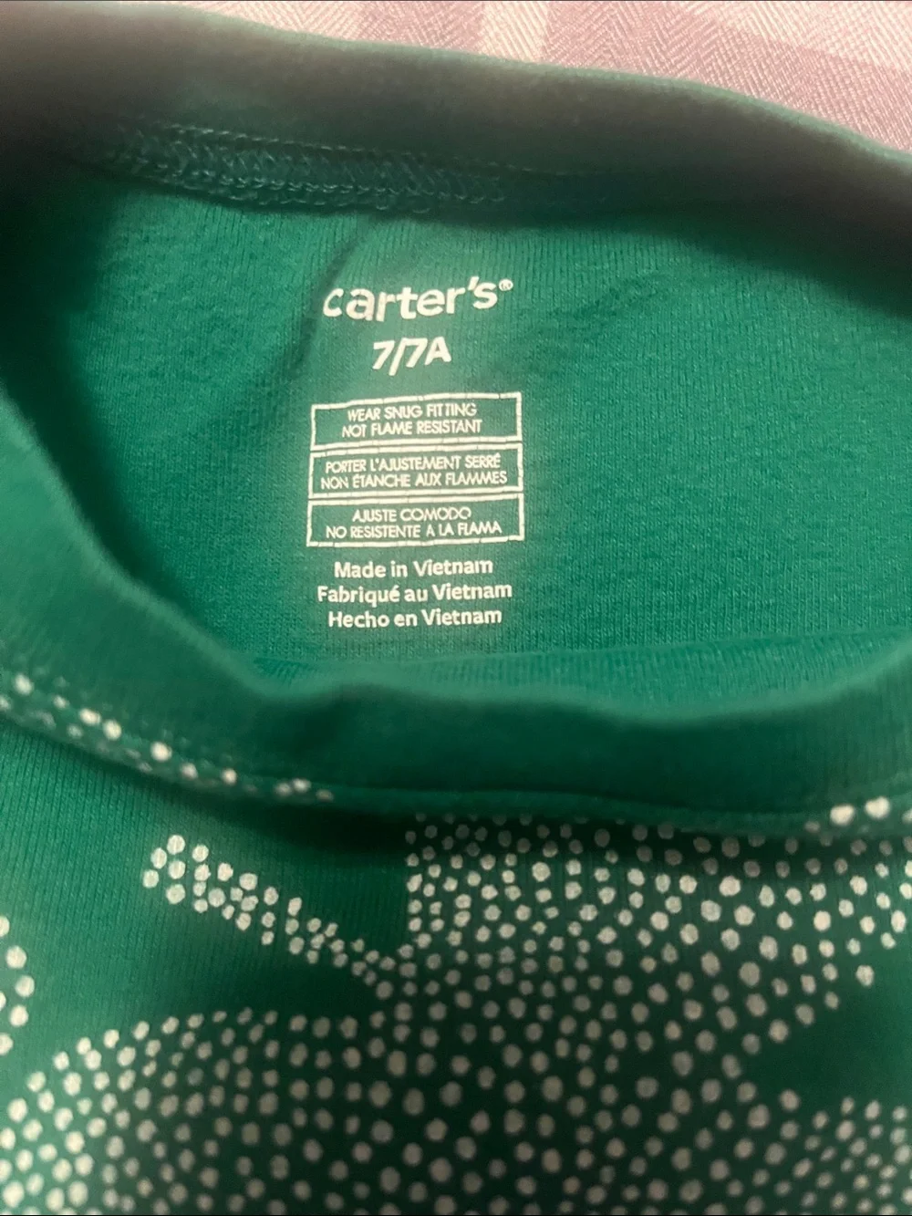 Carter's Green Clover Print Short Sleeve Pajama Set