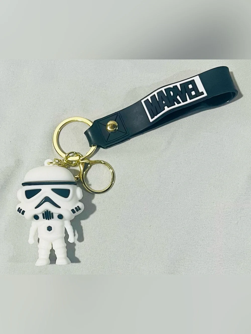 Marvel Black Wristlet Keychain with White Stormtrooper Charm