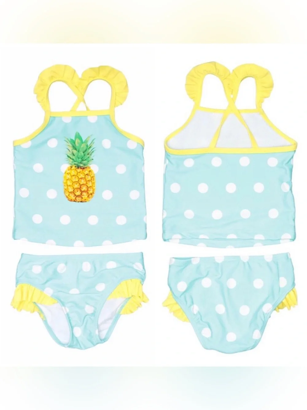 Circo Blue & Yellow Polka Dot 2PC Swimsuit / Bathing Suit Size 9M