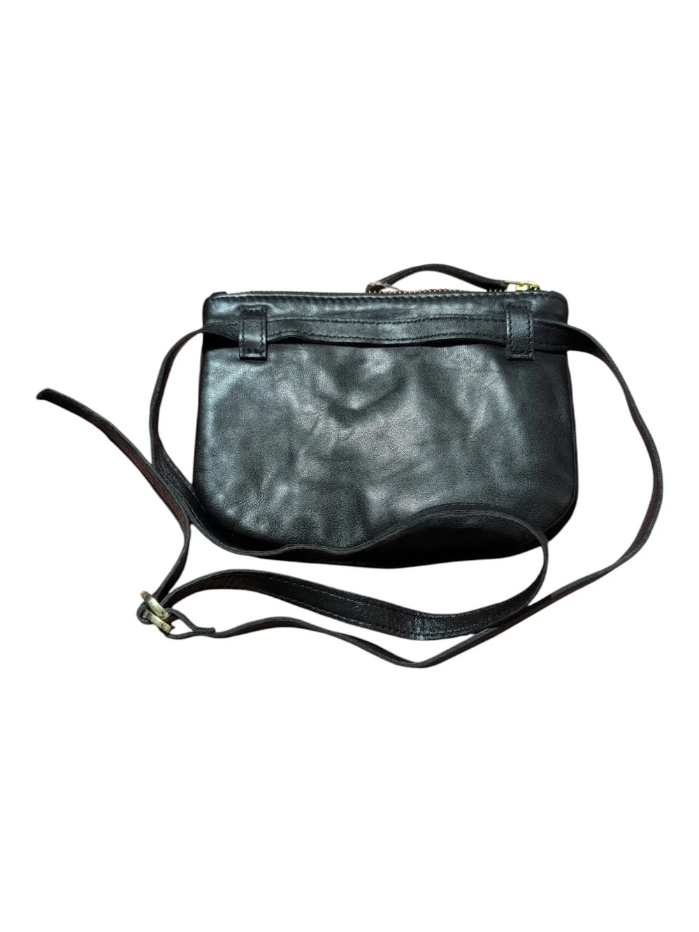 Free People Black Leather Mini Crossbody/Belt Bag