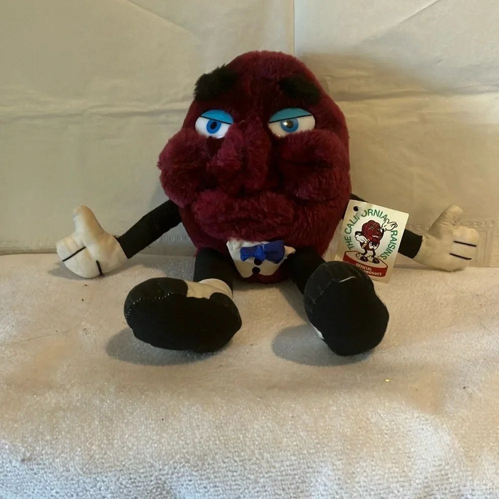 Vintage 1988 California Raisin Dried Fruit Acme 10” Plush Stuffed Sunburst Grape