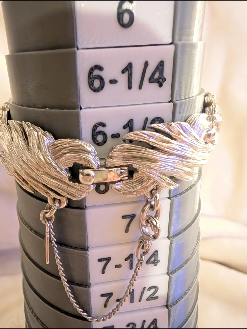 Vintage Monet Textured Leaf Link Bracelet 1960s Security Chain 6.5in Signed