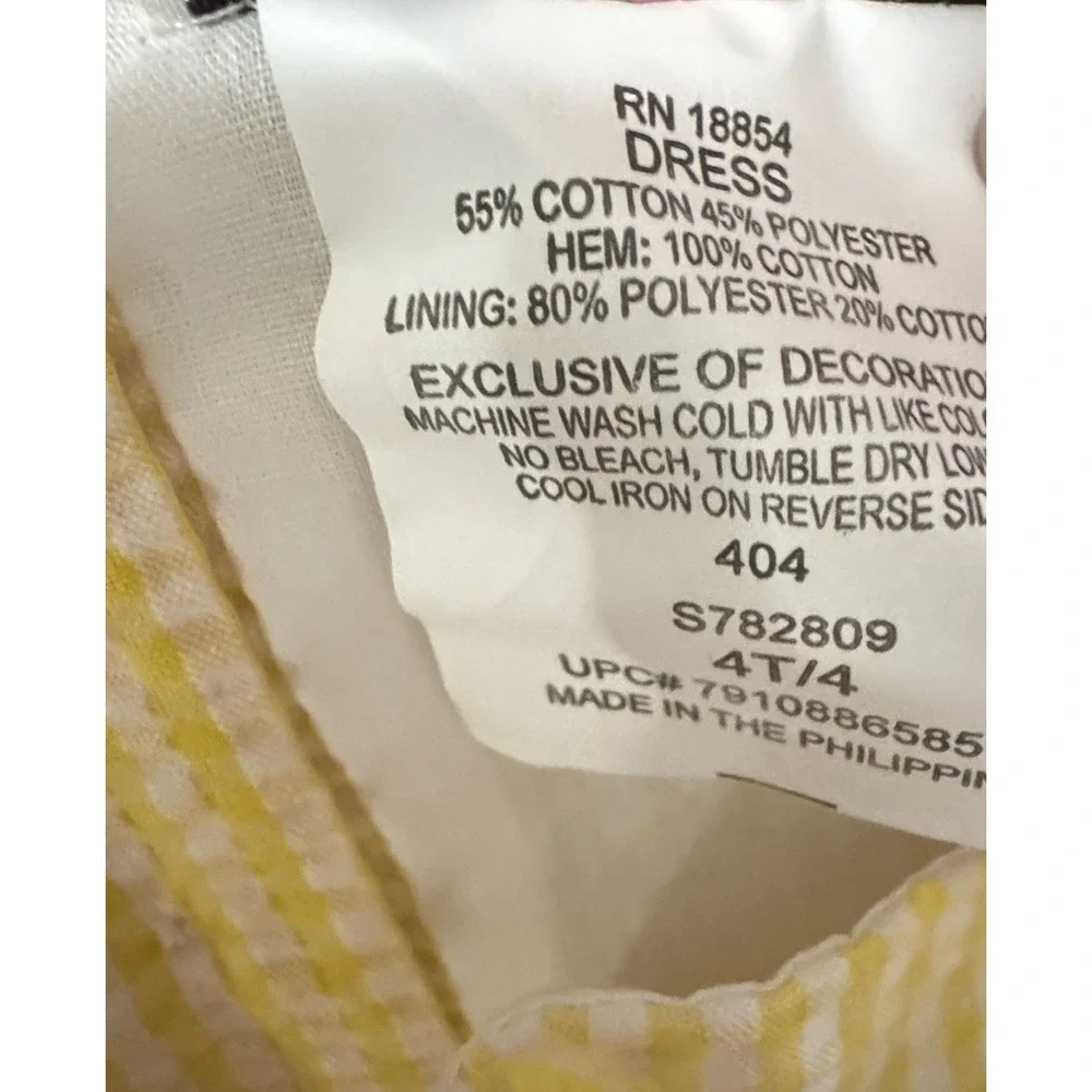 Rare Editions Toddler‎ 4T Girls Yellow & Black Bumble Bees Seersucker Dress NWT