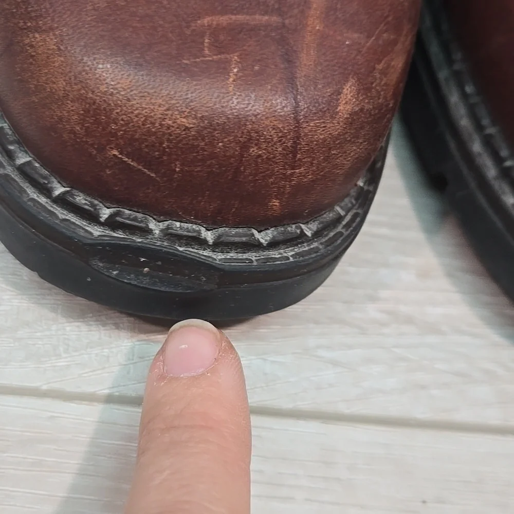Vintage Sorel Women Y2K Brown Canada Leather Boots Shoes Square Toe Shoes Sz 8M