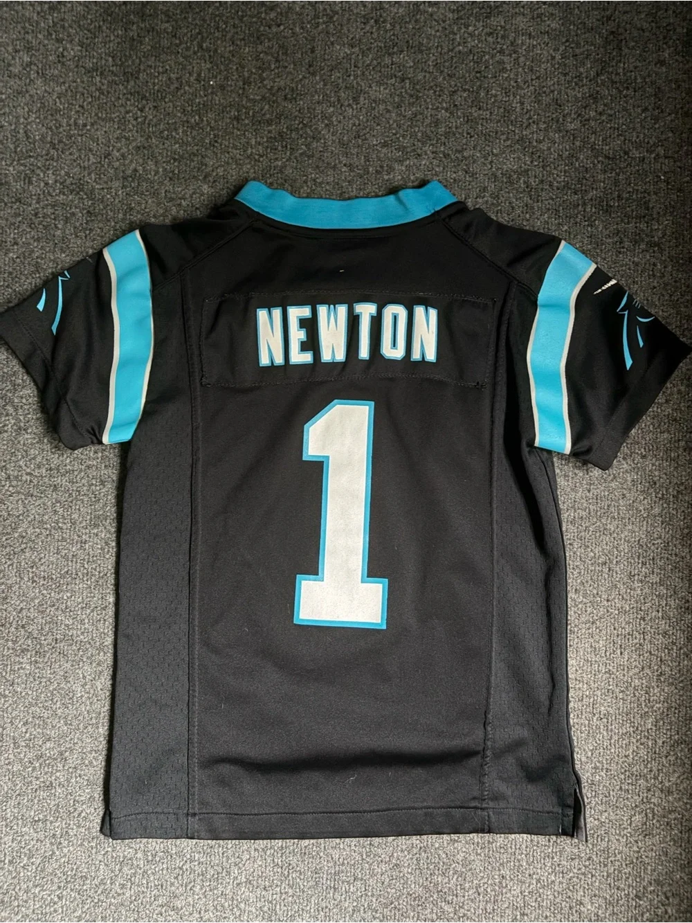 Cam Newton Nike Kids Carolina Panthers Black & Blue #1 Jersey