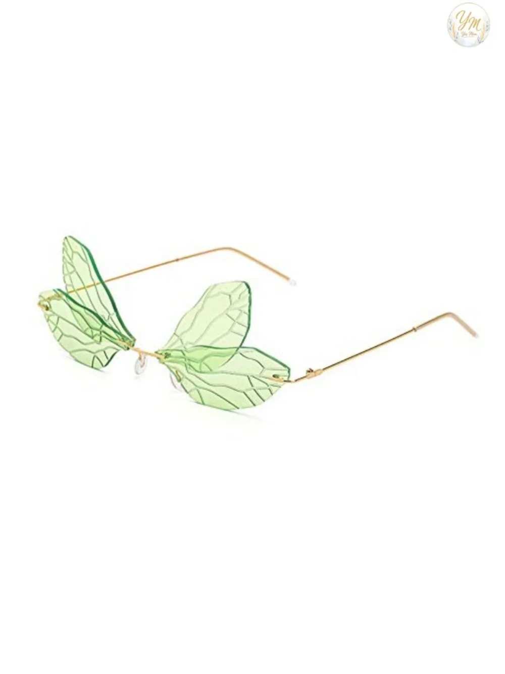 Rimless Cute Dragonfly Sunglasses Women Trendy Vintage 90s Disco Glasses
