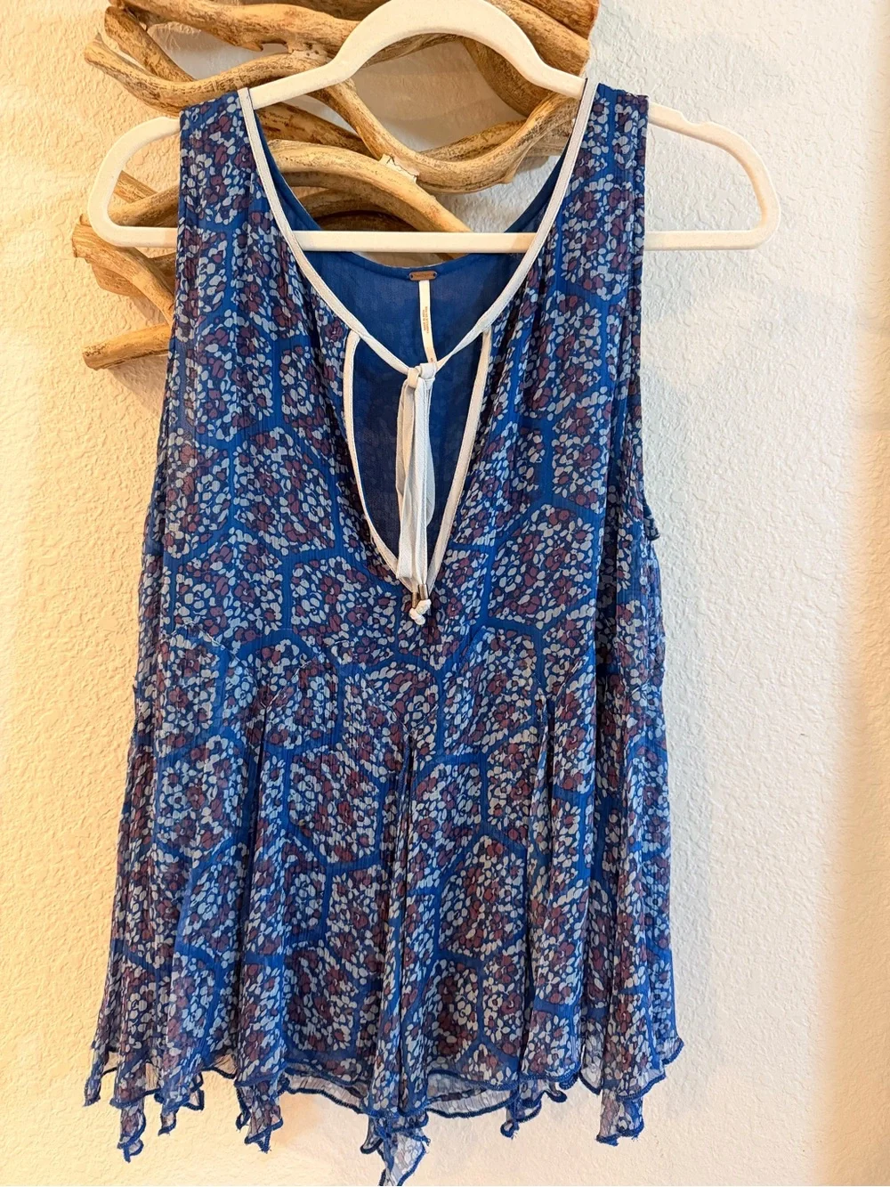 Free people peplum flowy tank top shirt sz S