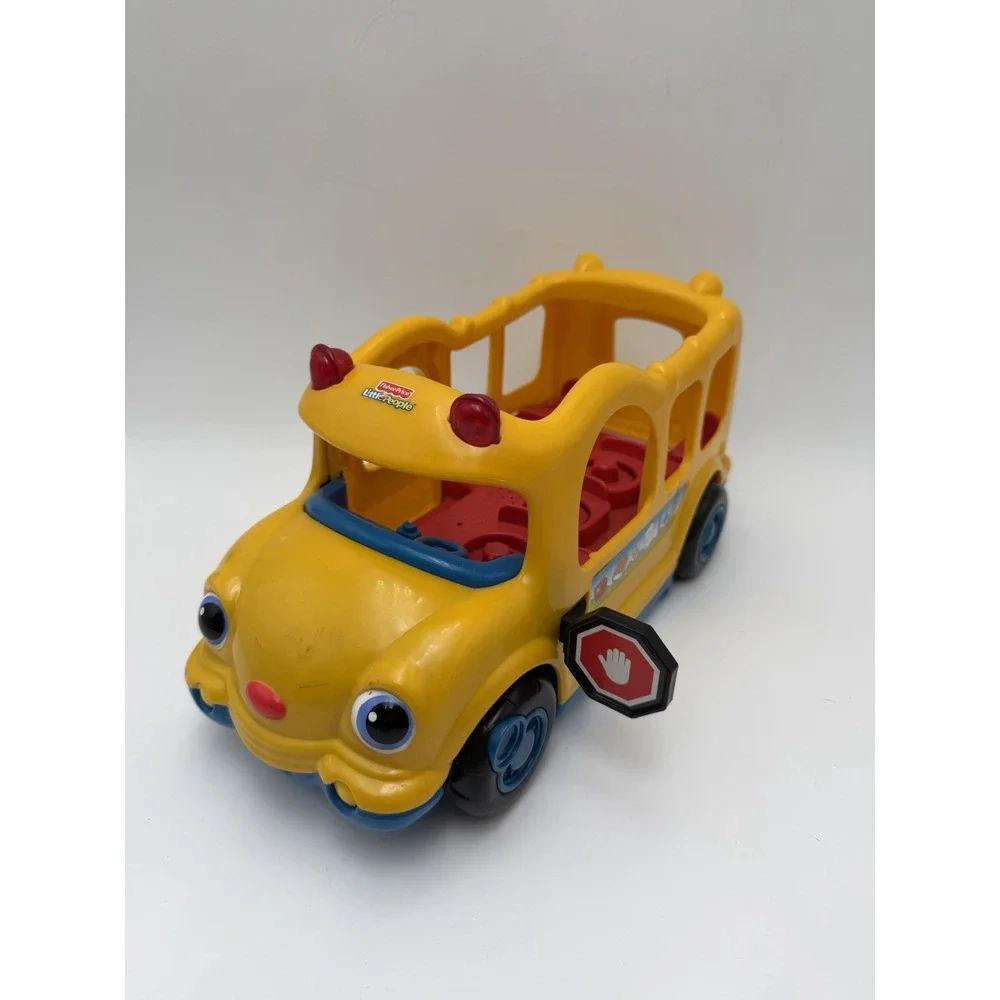 2005 FISHER PRICE LITTLE PEOPLE LIL' MOVERS SCHOOL BUS LIGHT SOUND MUSIC TESTED
