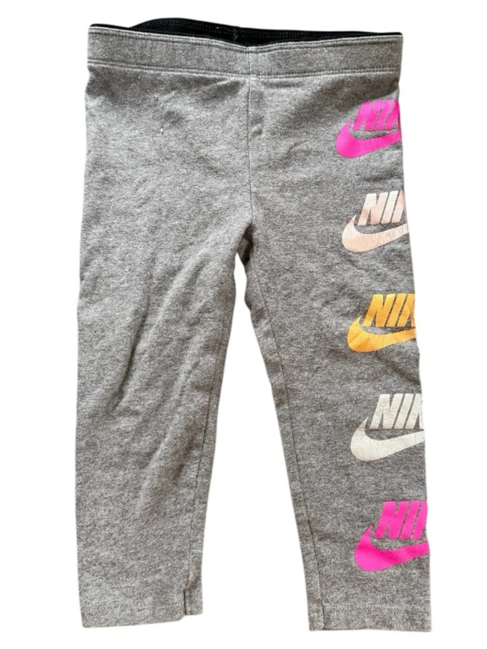 Nike Leggings Futura Shine Carbon Heather Logo Elastic Waist 2T Toddler Cotton