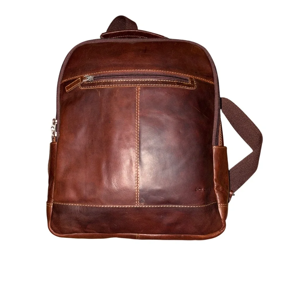 Jack Georges Voyager Compact Convertible Backpack Crossbody Brown‎