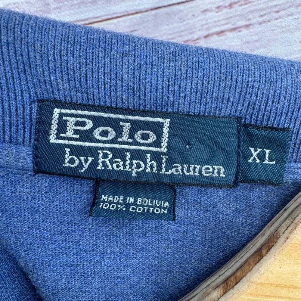 Polo Ralph Lauren  Polo Shirt Mens XL Blue Long Sleeve Cotton Casual‎