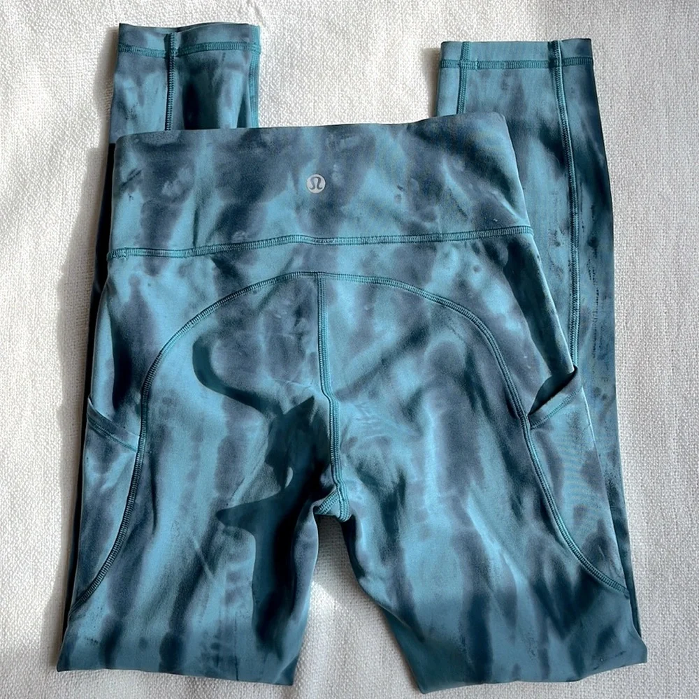 LULULEMON by Athleta Invigorate high rise tight 25” tie dye leggings w pockets 2