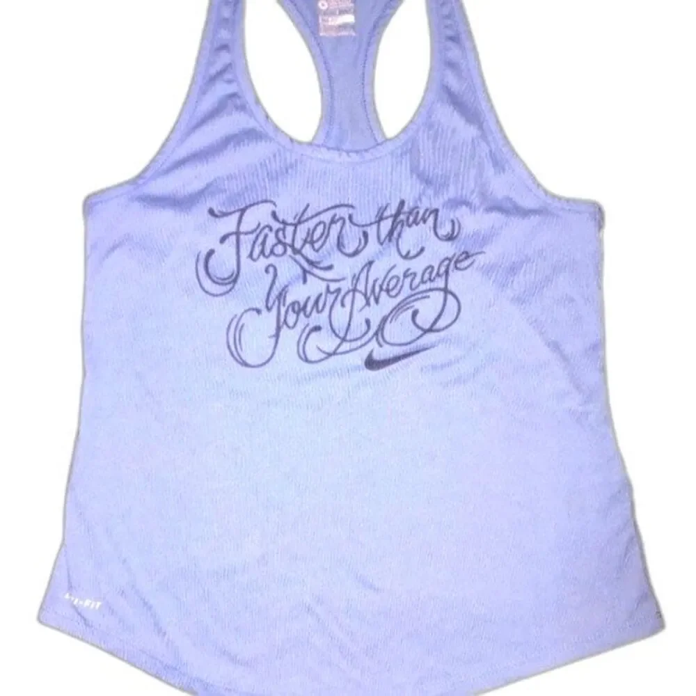 The Nike Tee Dri-Fit Blue‎ Graphic Athletic Tank Top  Size M.