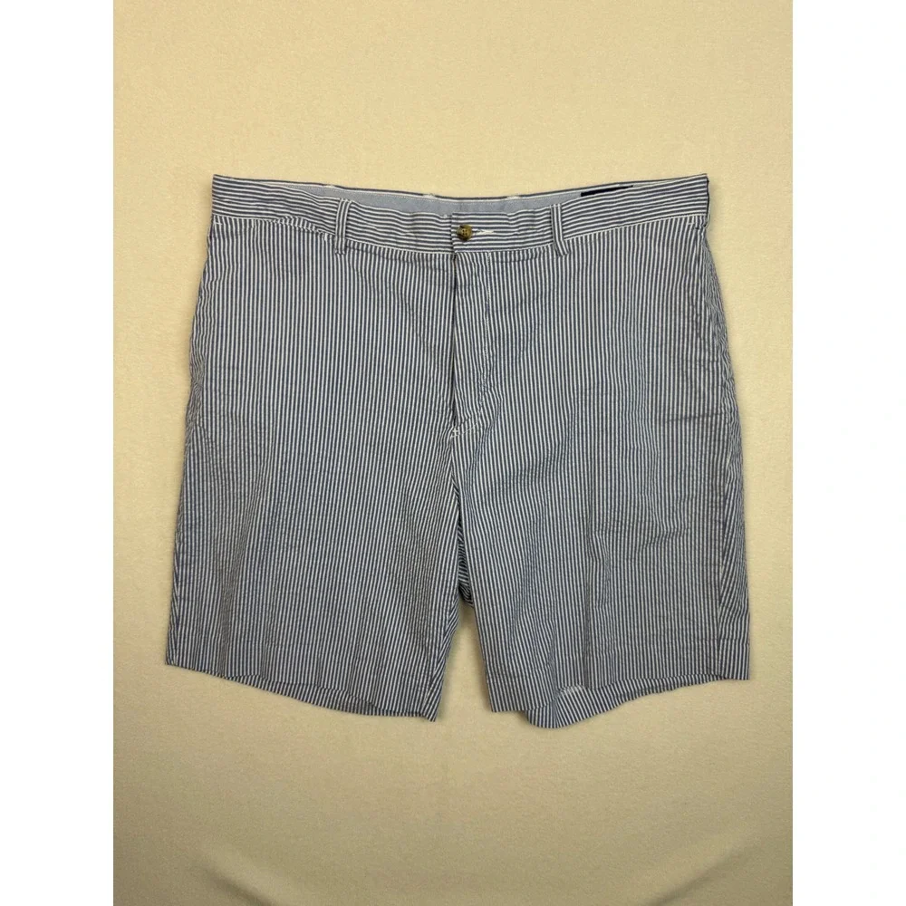 Polo Ralph Lauren‎ Seersucker Shorts 38 Blue White Stripe Stretch Classic Fit
