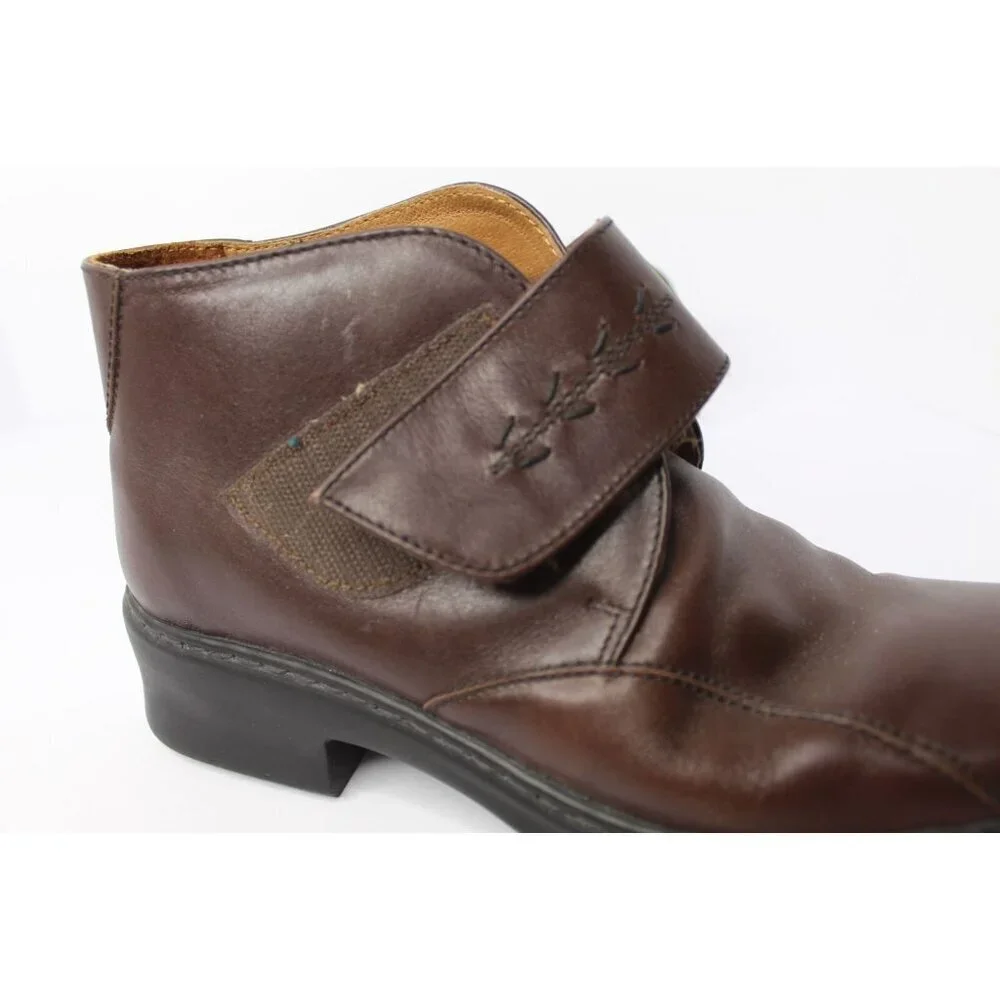 Josef Seibel Womens 10.5 Brown Soft Leather Chelsea Ankle Boots Block Heels NWOB