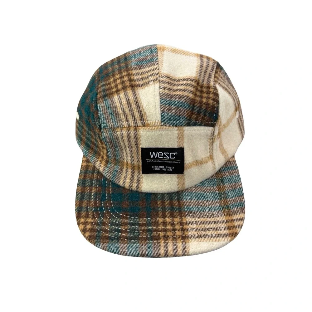 WESC We Are the Superlative Conspiracy 5 panel camper tweed Swedish hat‎