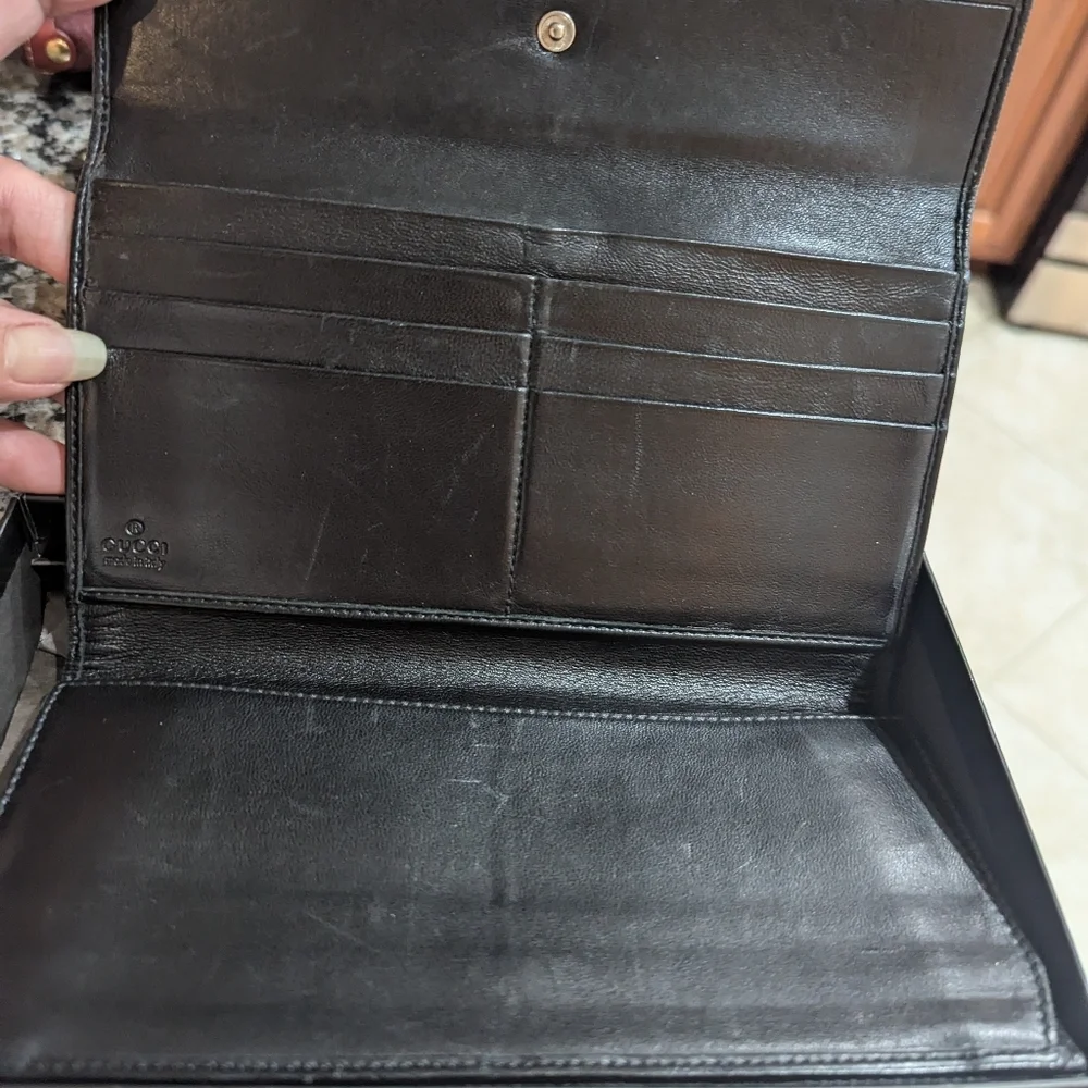Gucci black leather