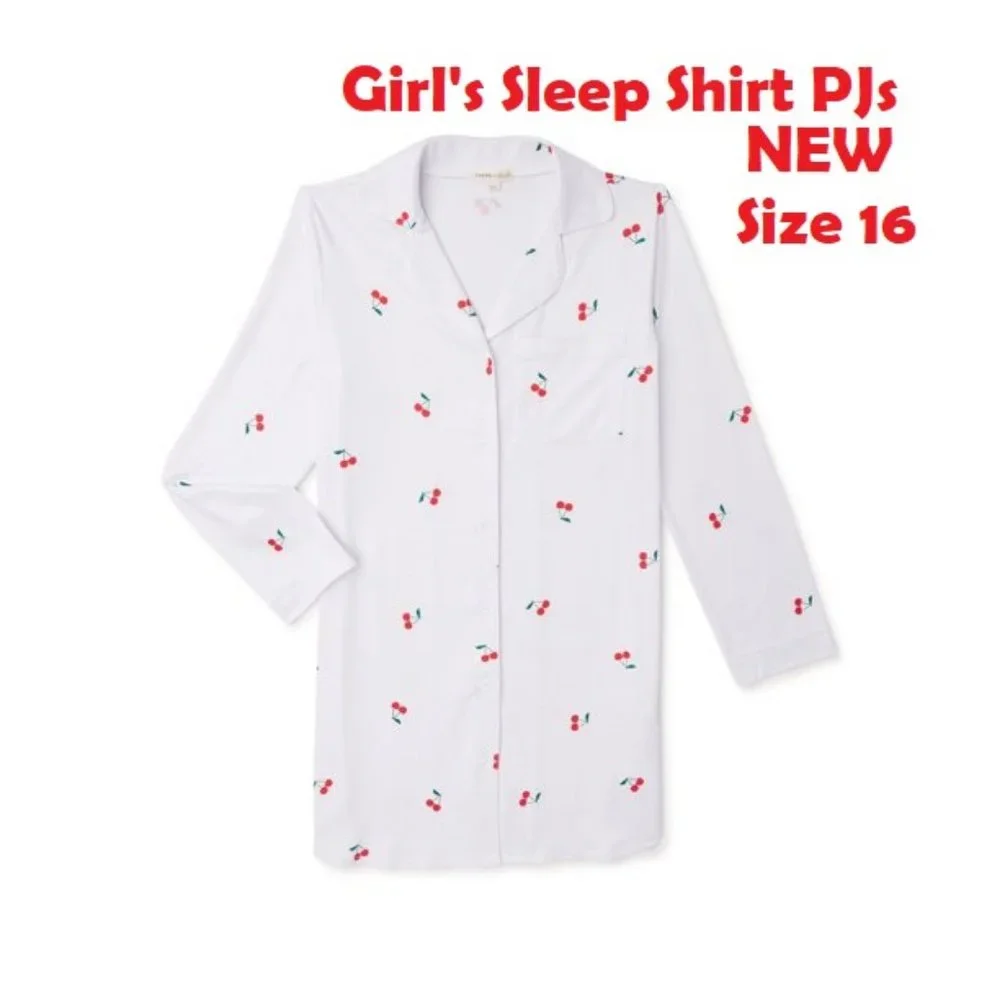 New Girl's Size Large 16 PJs Sleep Shirt Pajamas Slumber Party Gifts Sleepwear