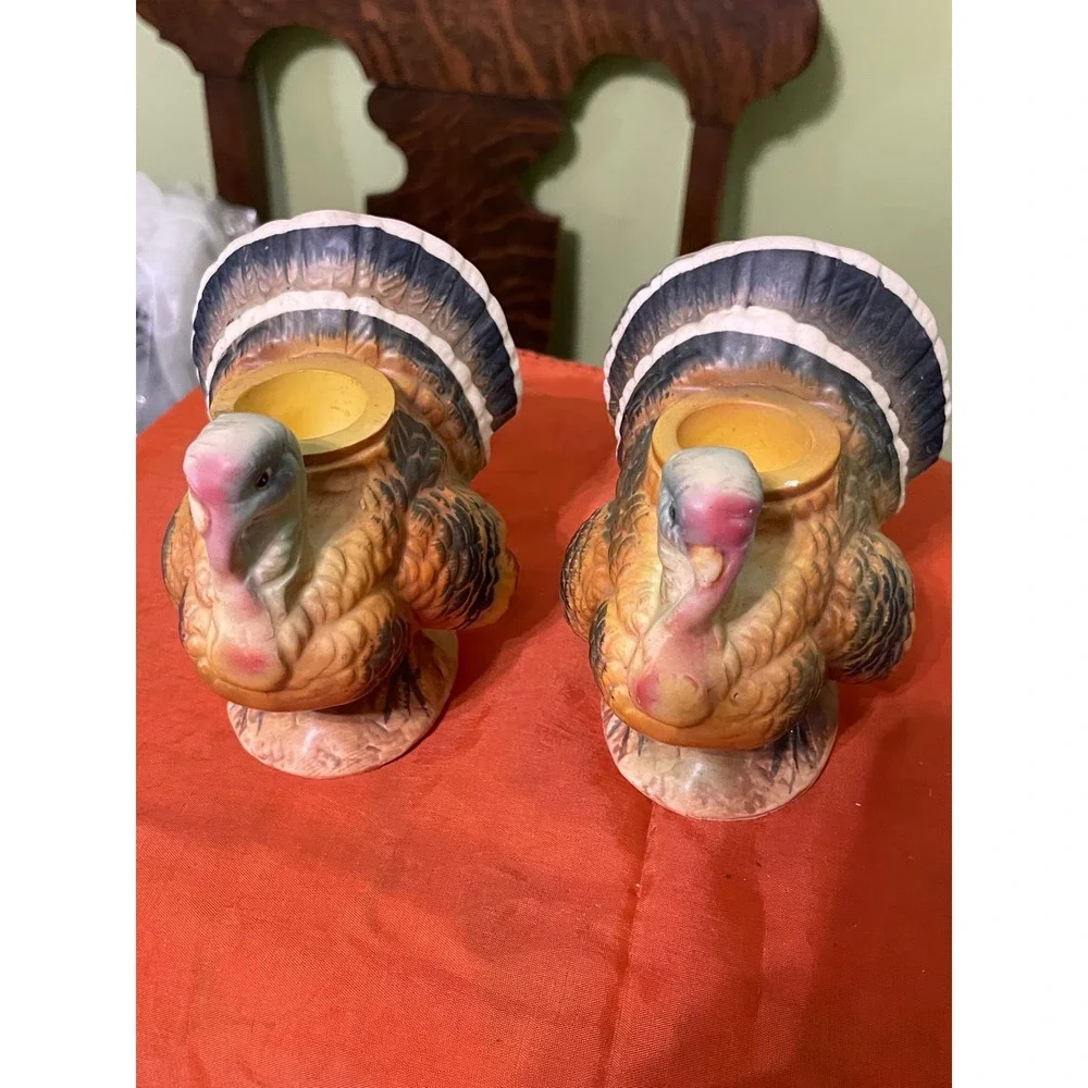 Napco ware Turkey Candle Holder Fall Thanksgiving Decor Japan‎
