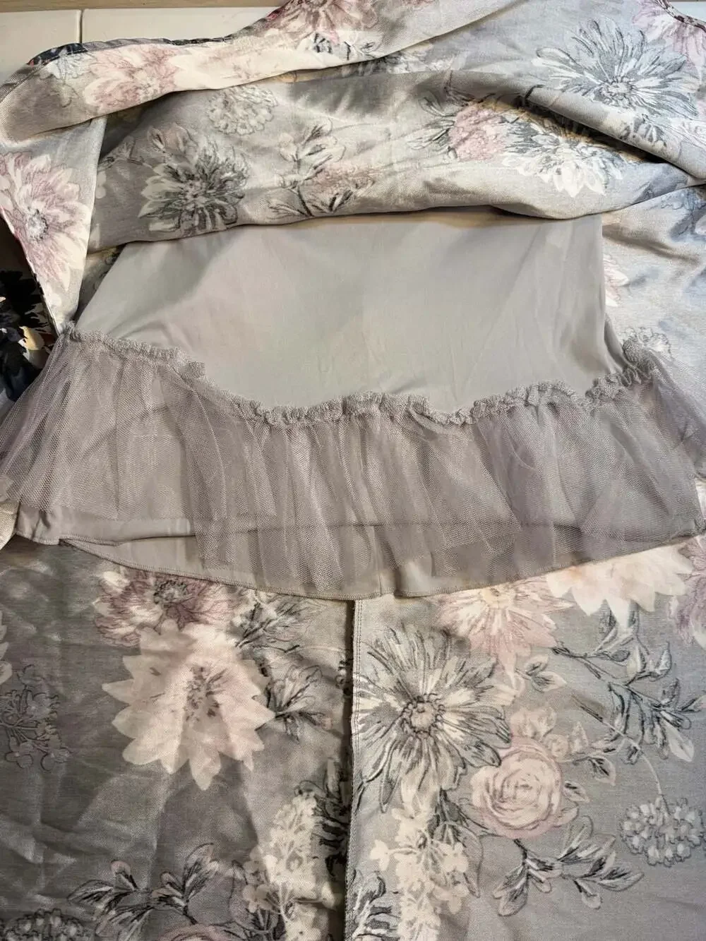 Speechless Kids Girls Floral Skirt Silver Pink Navy Size 10‎ Formal Party