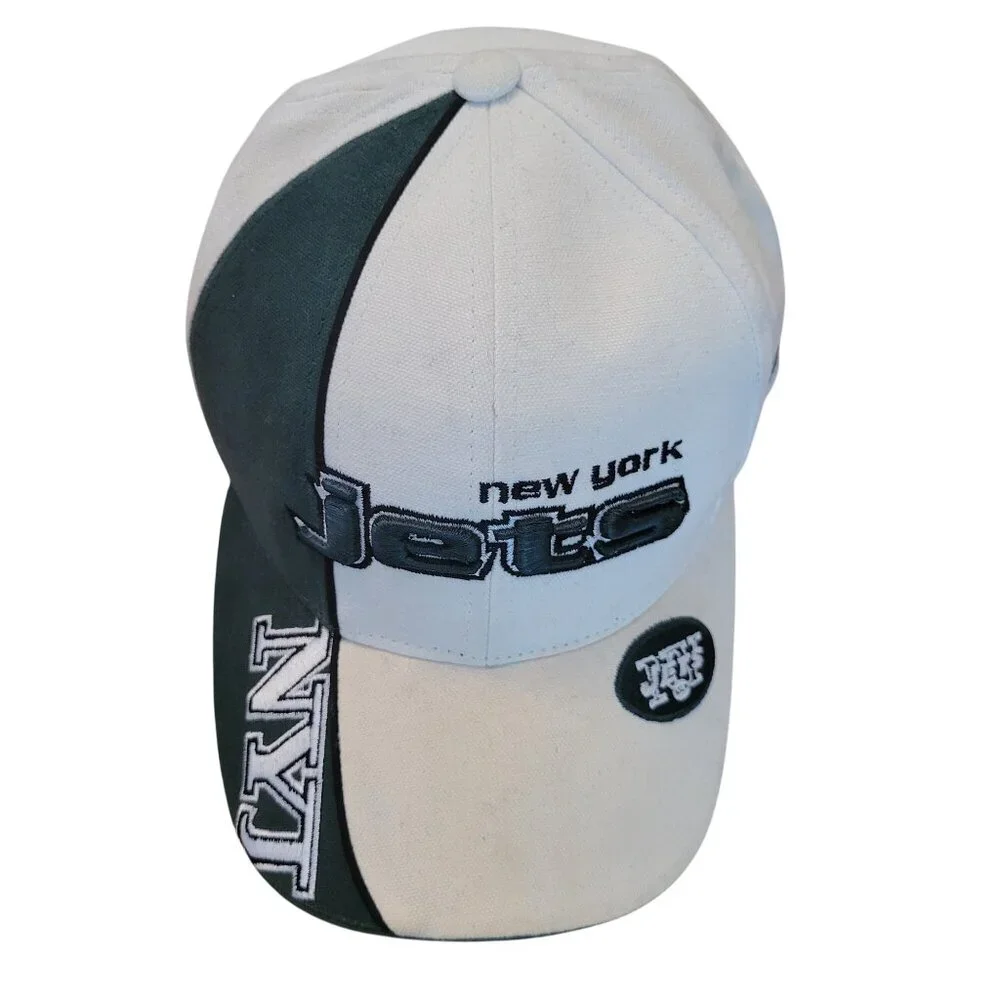 Vintage Reebok NFL Pro Line New York Jets Hat White Green OS Adjustable Football