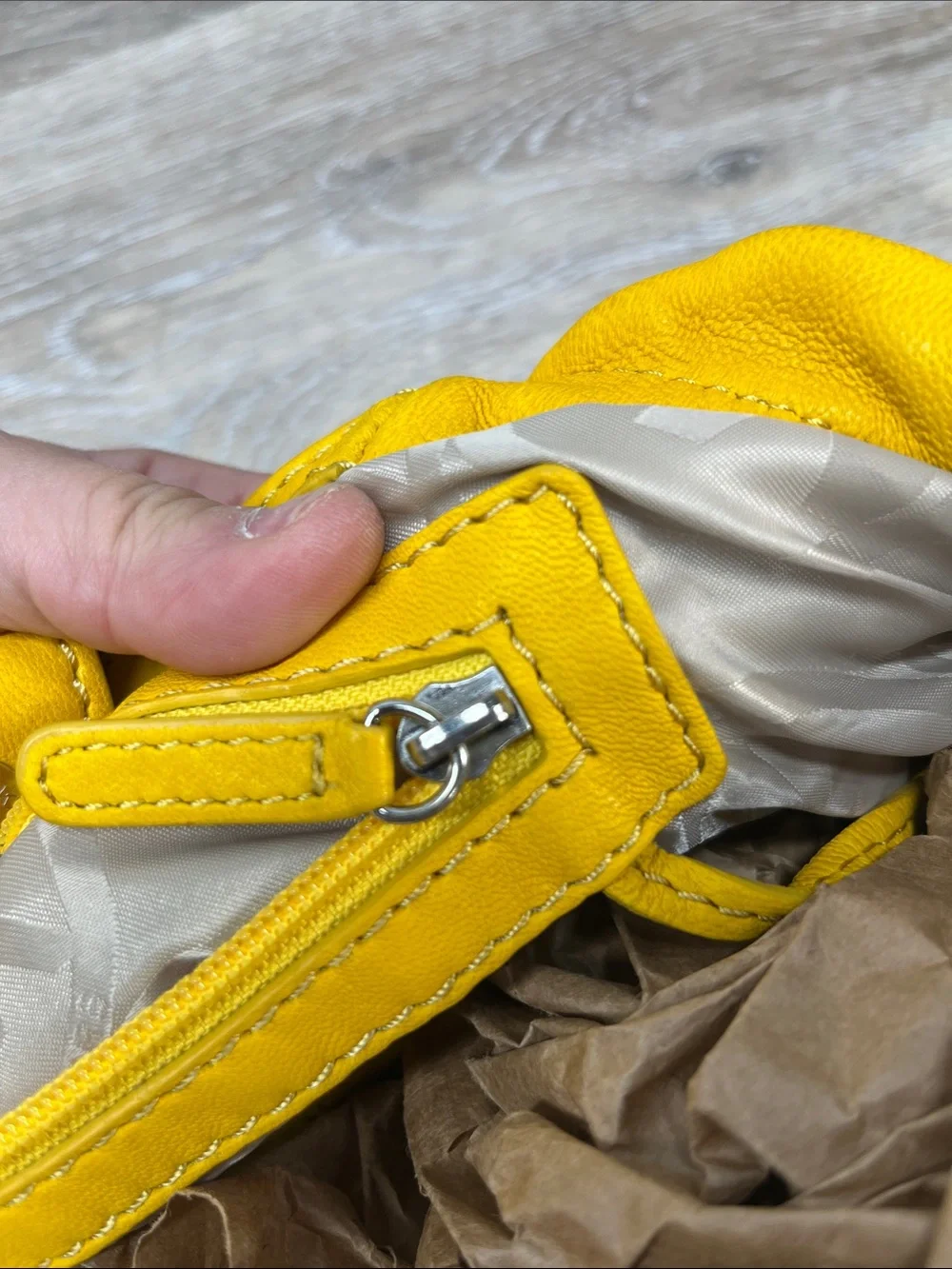 Michael Kors Yellow Pleated Shoulder Bag with Chain Detail