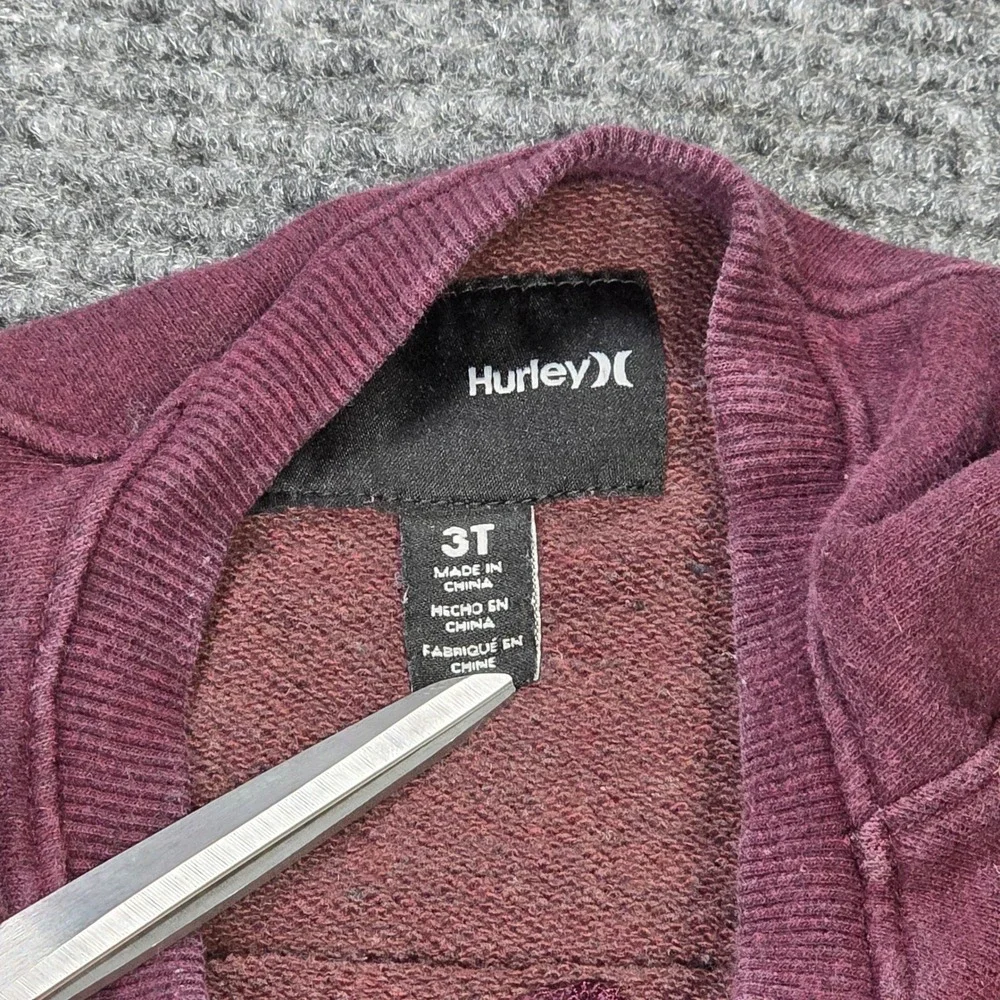 Hurley Heather Graphic Sweatshirt Boys Size 3T Purple Long Sleeve Raglan‎