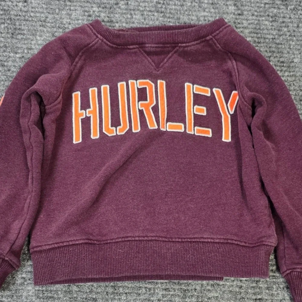 Hurley Heather Graphic Sweatshirt Boys Size 3T Purple Long Sleeve Raglan‎