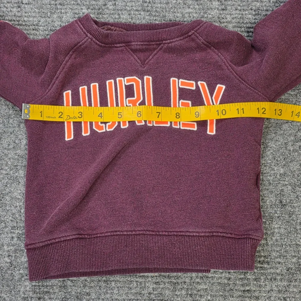 Hurley Heather Graphic Sweatshirt Boys Size 3T Purple Long Sleeve Raglan‎