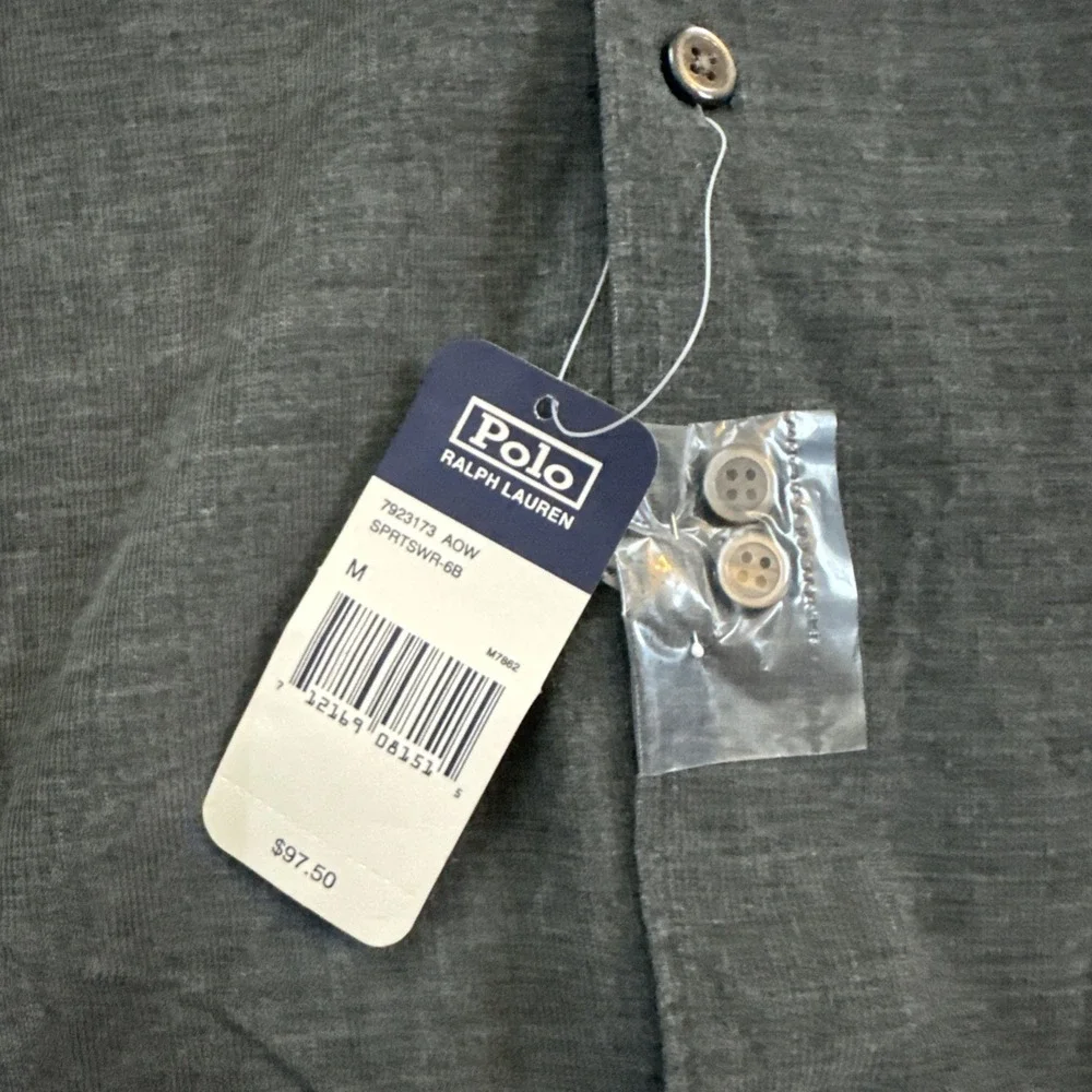 Vintage Polo Ralph Lauren Marlowe Mens M Grey 100% Cotton Button Down Shirt Soft