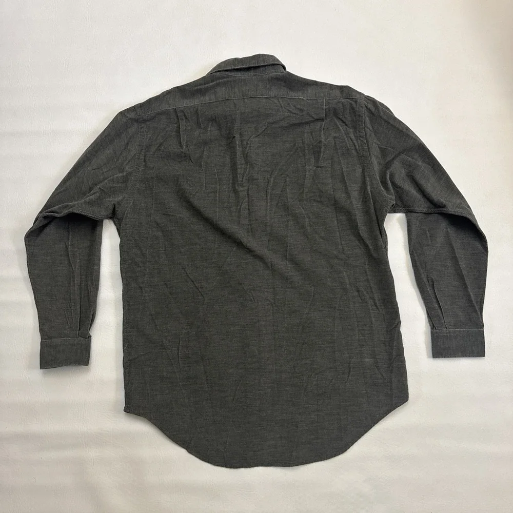 Vintage Polo Ralph Lauren Marlowe Mens M Grey 100% Cotton Button Down Shirt Soft