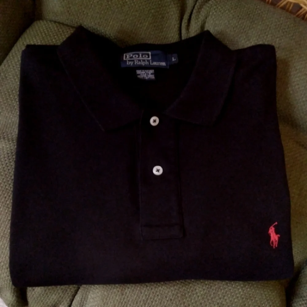 Polo by Ralph Lauren Men's Black Classic Preppy Polo‎ with Red Pony