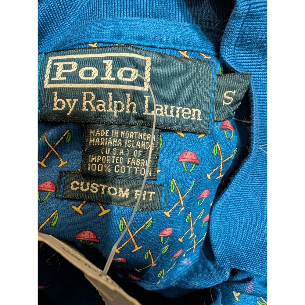 NWT Polo Ralph Lauren Mens Small‎ Custom Fit Polo Shirt Palm Beach Mallet/Helmet