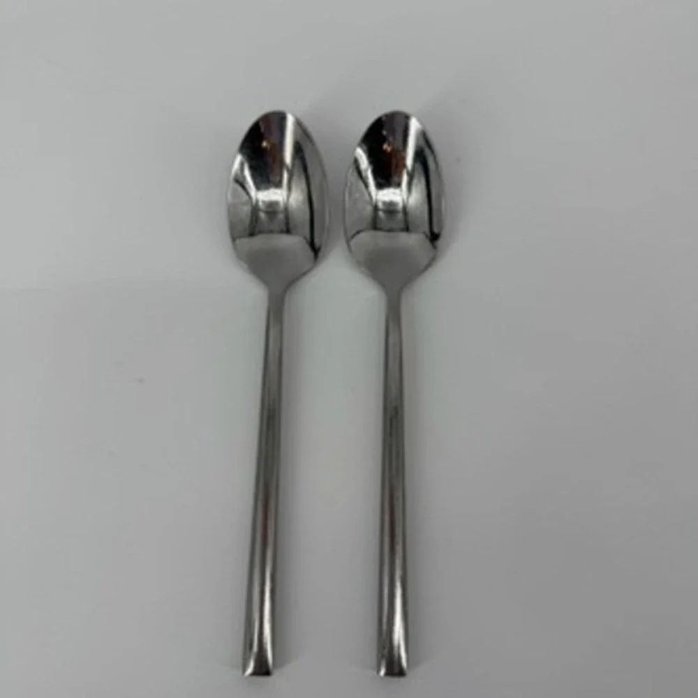 Oneida Porter Glossy Stainless Steel Teaspoons‎ Set of 2 Silver Flatware 6.25