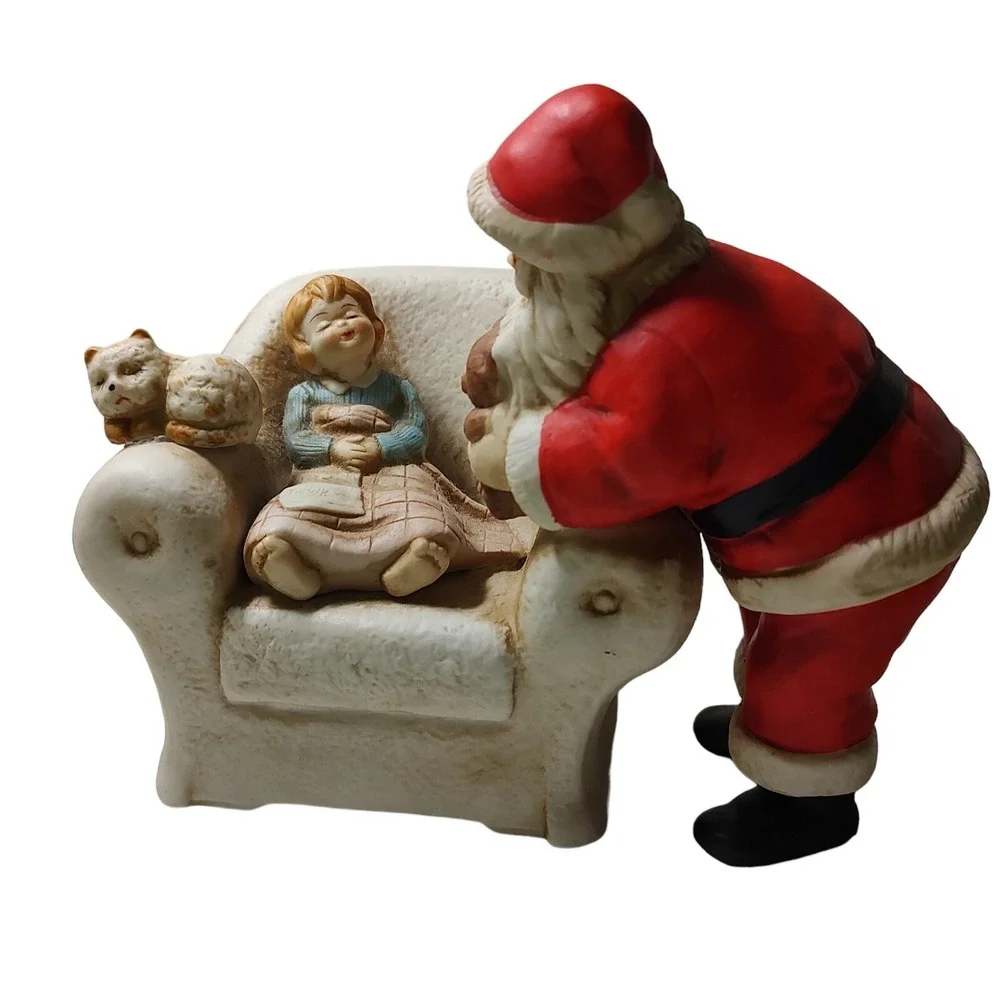 Kurt S Adler Ceramic Santa Claus and Child Musical Figurine‎ Christmas Works See